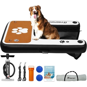 image:imageFBSPORT Inflatable Dog Boat Ramp Floating Dock Water Ladder for Pool Boat NonSlip EVA Floating Ladder Pool Ramp for Dog Up to 220 LBs Safe amp Easy AccessBlack White