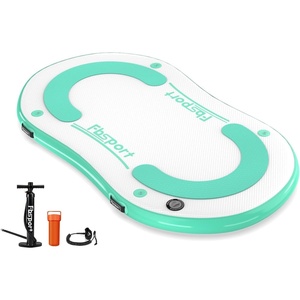 image:imageFBSPORT Inflatable Floating Dock 68ft Inflatable Rafting Platform Water Floating Dock Mat with NonSlip Surface for Swimming Pool Lake Ocean Inflatable Dock Platform with Pump and Bag