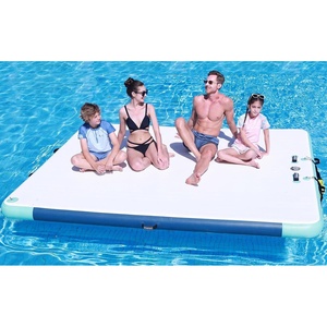 image:imageFBSPORT Inflatable Floating Dock Lake Floats for Adults Floating Docks Platform Island Raft NonSlip Inflatable Water Dock Mat for Pool Beach Ocean 10ft 8ft 6ftGreenBlue