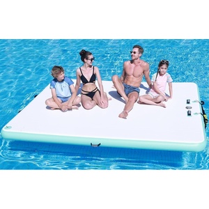 image:imageFBSPORT Inflatable Floating Dock Lake Floats for Adults Floating Docks Platform Island Raft NonSlip Inflatable Water Dock Mat for Pool Beach Ocean 10ft 8ft 6ftGreenWhite
