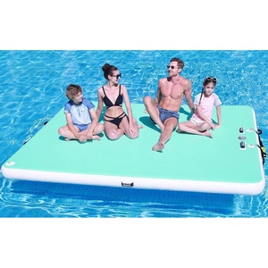 image:imageFBSPORT Inflatable Floating Dock Lake Floats for Adults Floating Docks Platform Island Raft NonSlip Inflatable Water Dock Mat for Pool Beach Ocean 10ft 8ft 6ftWhiteGreen