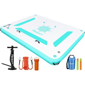 image:imageFBSPORT Inflatable Floating Dock6ft 8ft10ft Swim Air Platform Island Raft Mat with NoneSlip Surface6 Inch Thick PVC ConstructionFloating Platform for Pool Beach Ocean